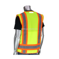 Diseño personalizado Hi Vis Lime Vest Ropa de trabajo de seguridad naranja Ropa de cremallera con tiras reflectantes y bolsillos múltiples